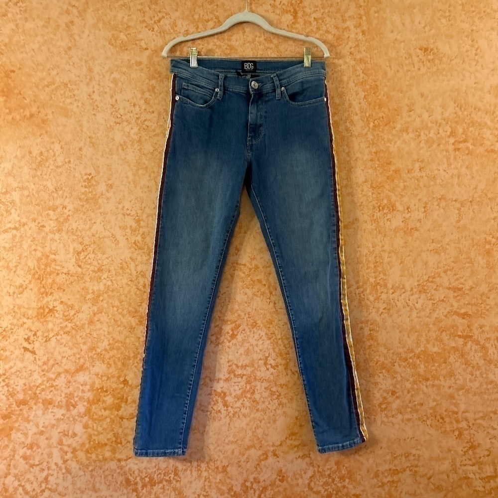 BDG Skinny Stretch Stripe Side Jeans size 30
